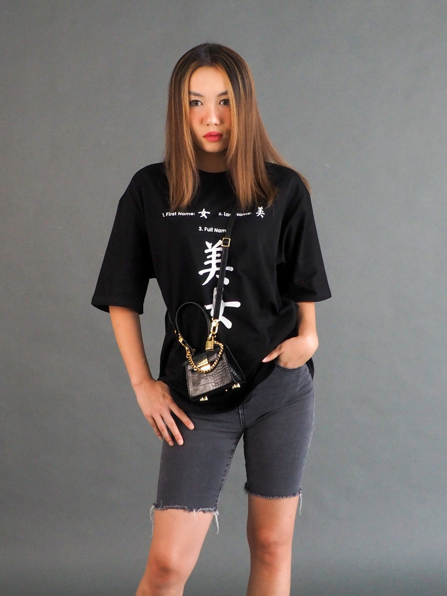 pretty girl design tee model shot