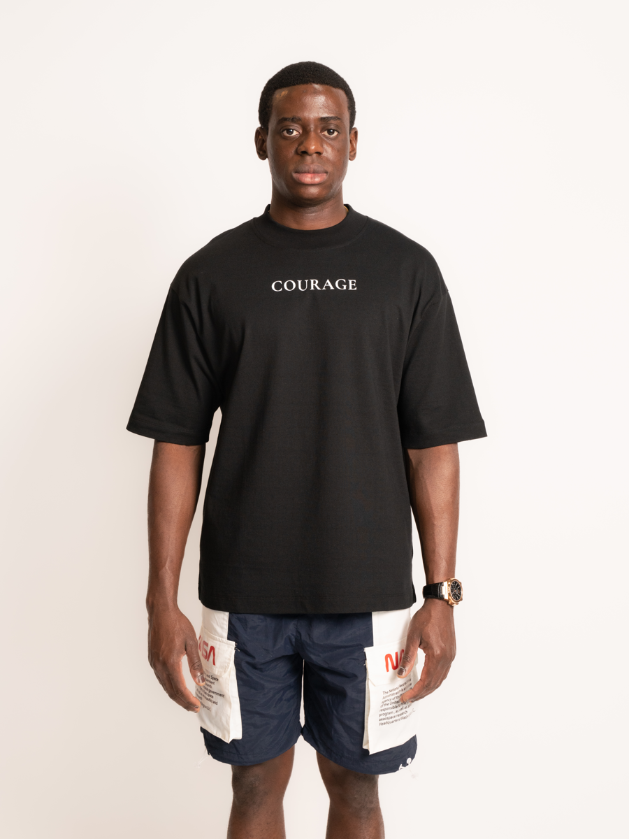 SOUL oversized tee Courage design black front view