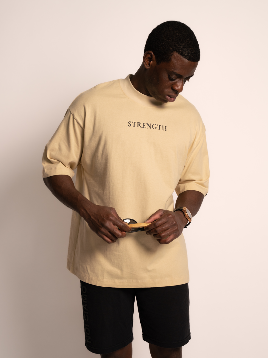 SOUL oversized tee Strength design soft amber front view sunglasses