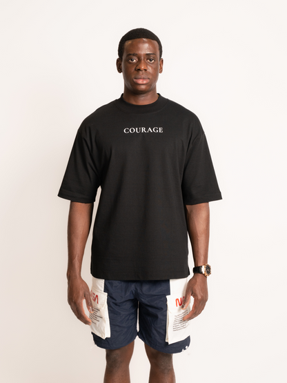 SOUL oversized tee Courage design black front view