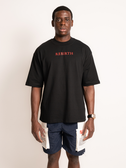 SOUL oversized tee Rebirth design black front view
