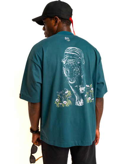 SOUL oversized tee Strength design blue lagoon back view