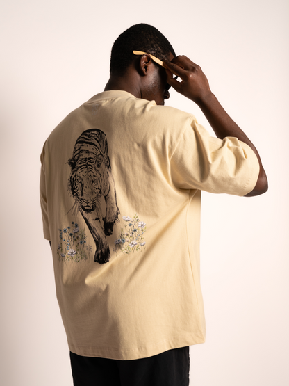 SOUL oversized tee Strength design soft amber back view