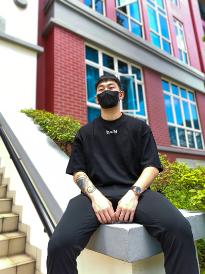 initial hypothesis male millennial model sitting on the ledge waiting for friends