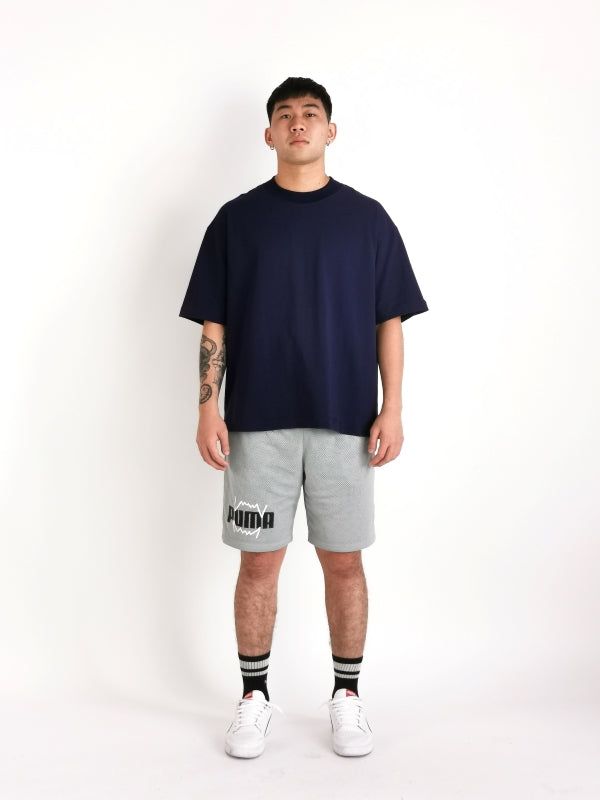 simple hypothesis essential oversized tee design on male model to display actual visual look